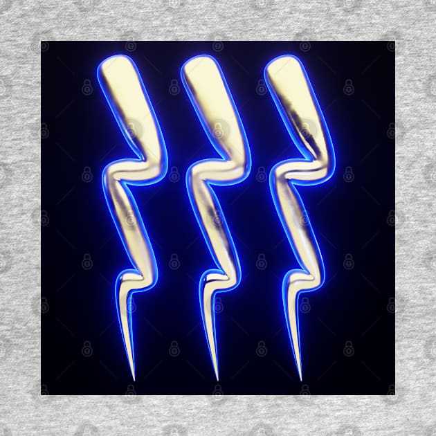 Three Magical Glowing Stylized Lightning Bolts by jrfii ANIMATION